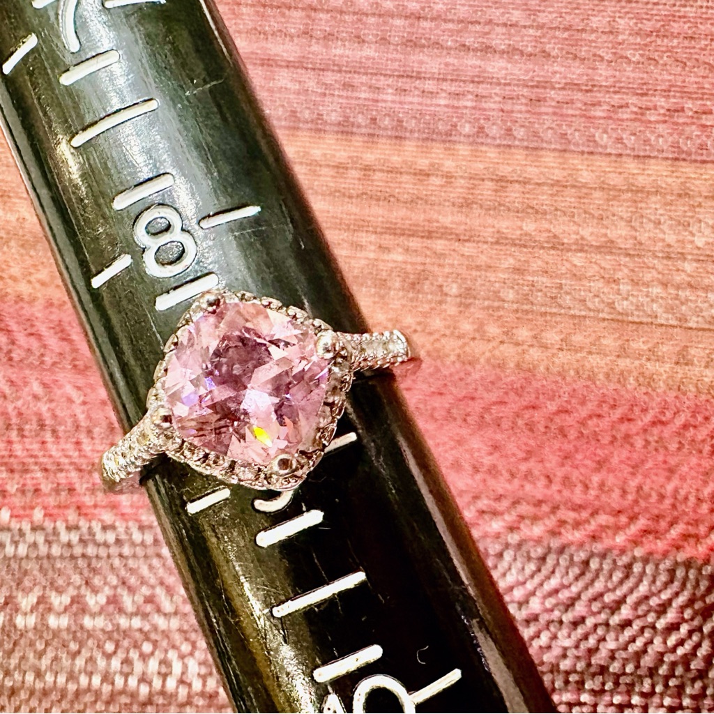 Fragrant Jewels Pink Gemstone Silver Ring 20$